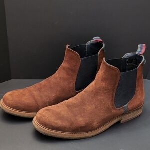 Ted Baker Men's Bronzo Suede Leather Chelsea Slip-On Boots,Size 15.